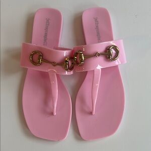 Jeffrey Campbell Pink Sandals with Gold Accents